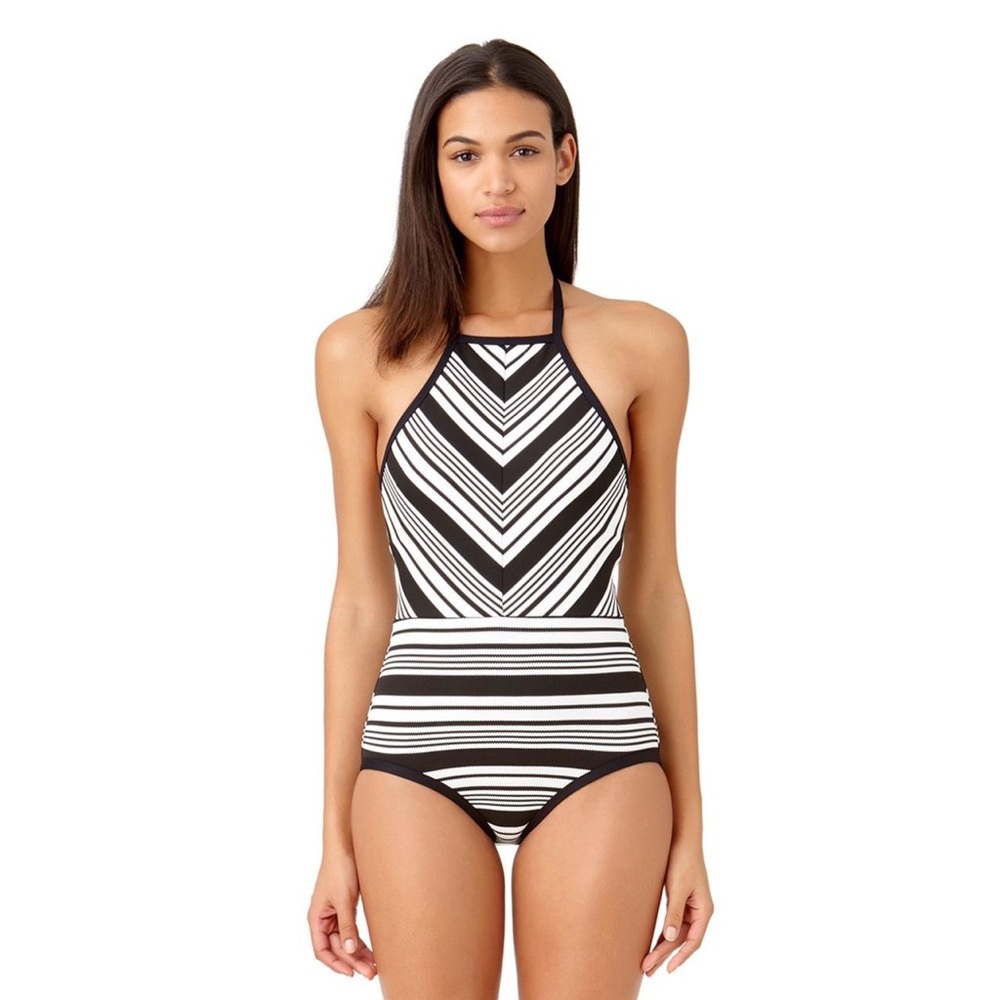 STUDIO ANNE COLE New w/o tags Striped Halter One Piece Swimsuit size 6